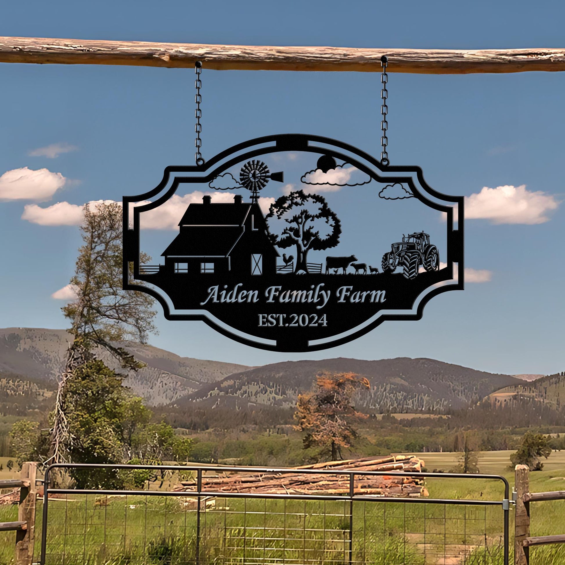 Personalized Farmhouse Sign,Metal Farm Sign,Custom metal farm name sign,Metal Barn Sign,Ranch metal sign,Farmer Gift,Christmas farm sign