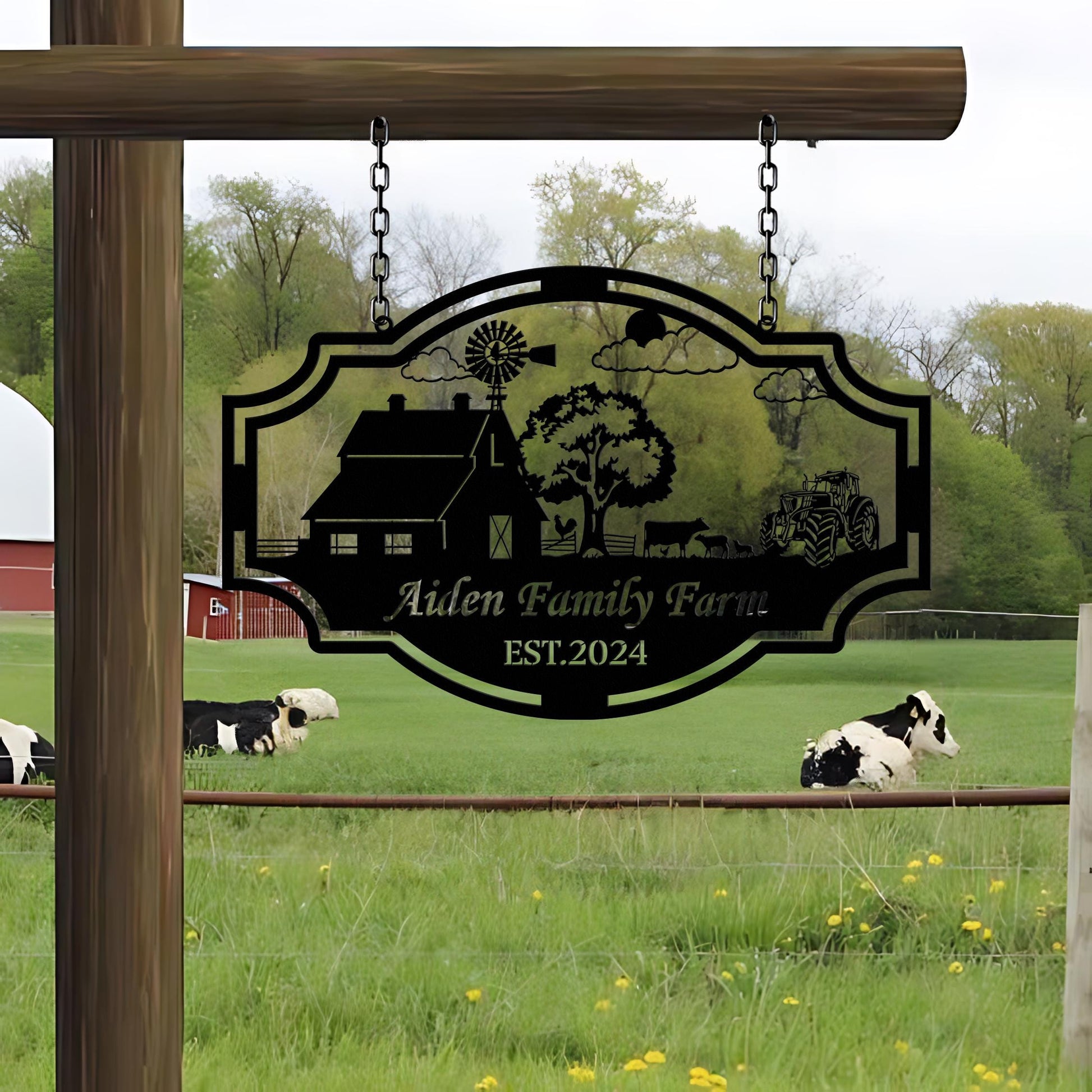 Personalized Farmhouse Sign,Metal Farm Sign,Custom metal farm name sign,Metal Barn Sign,Ranch metal sign,Farmer Gift,Christmas farm sign