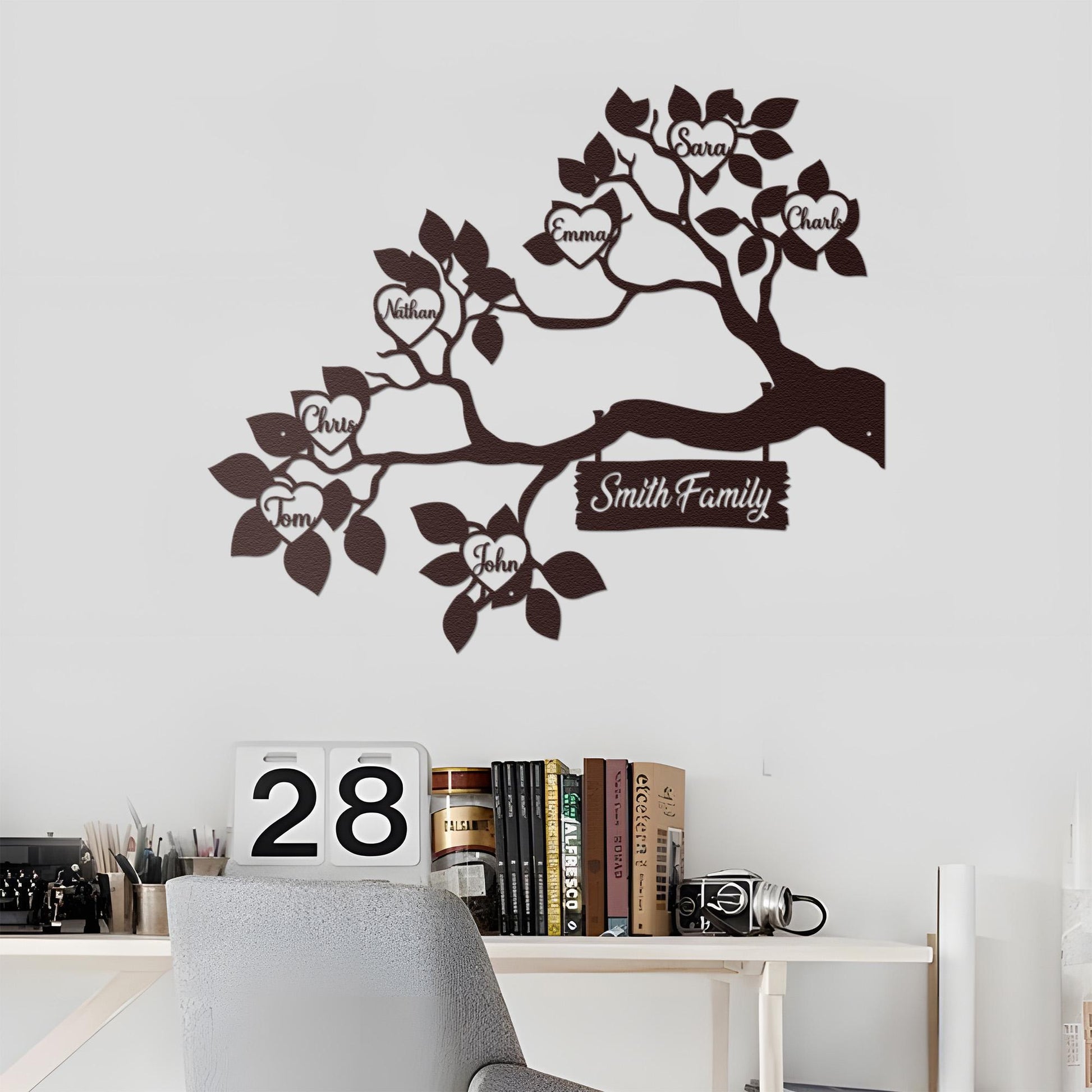 Custom Family Tree of Life Metal Sign - Personalized Family Names - Metal Wall Art Decor with Family Members - Anniversary Gift Family Gift.