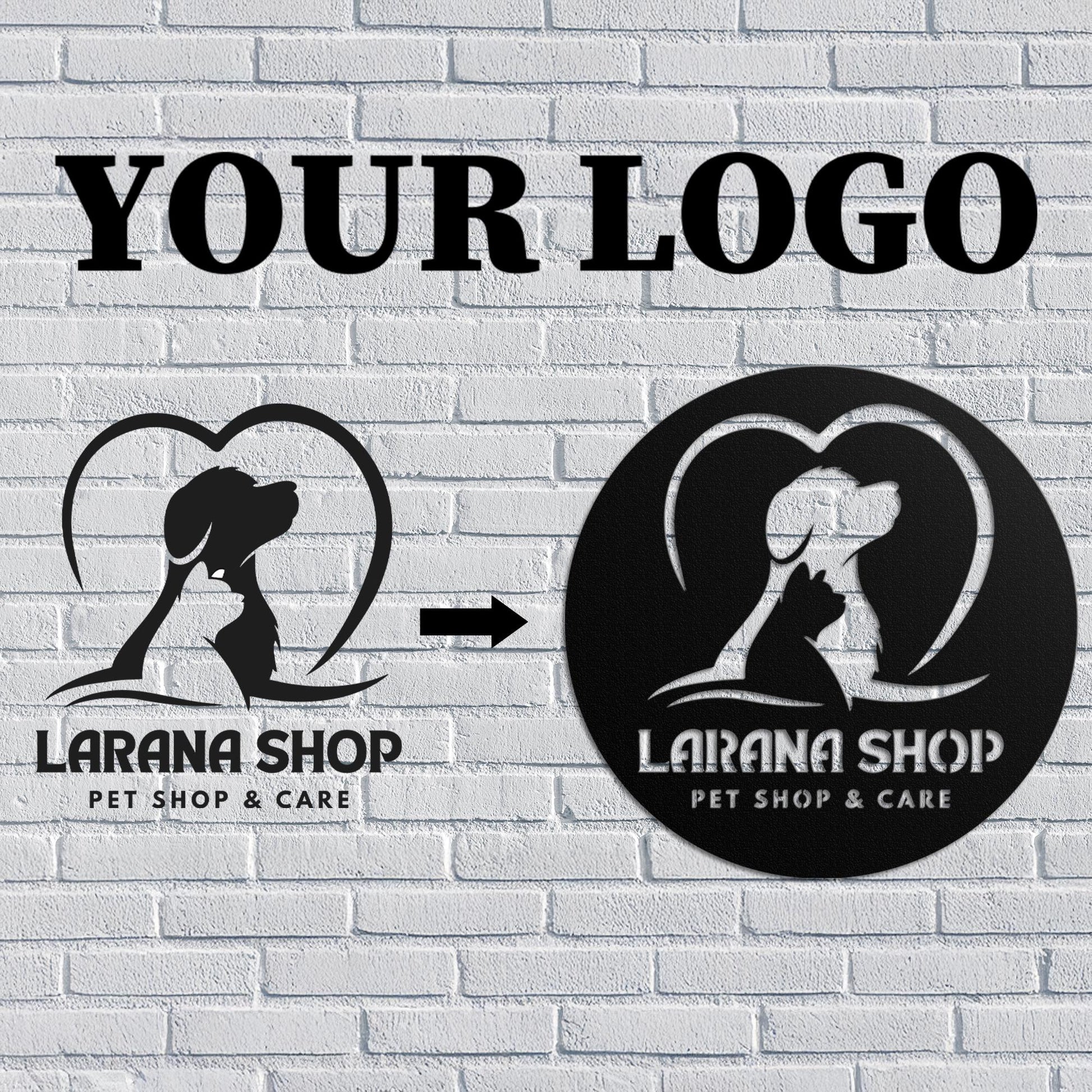 Personalized Business Logo Sign | Personalized Metal Home Wall Sign | Custom Steel Decor | Metal Logo Sign | Logo and Text Metal Wall Sign