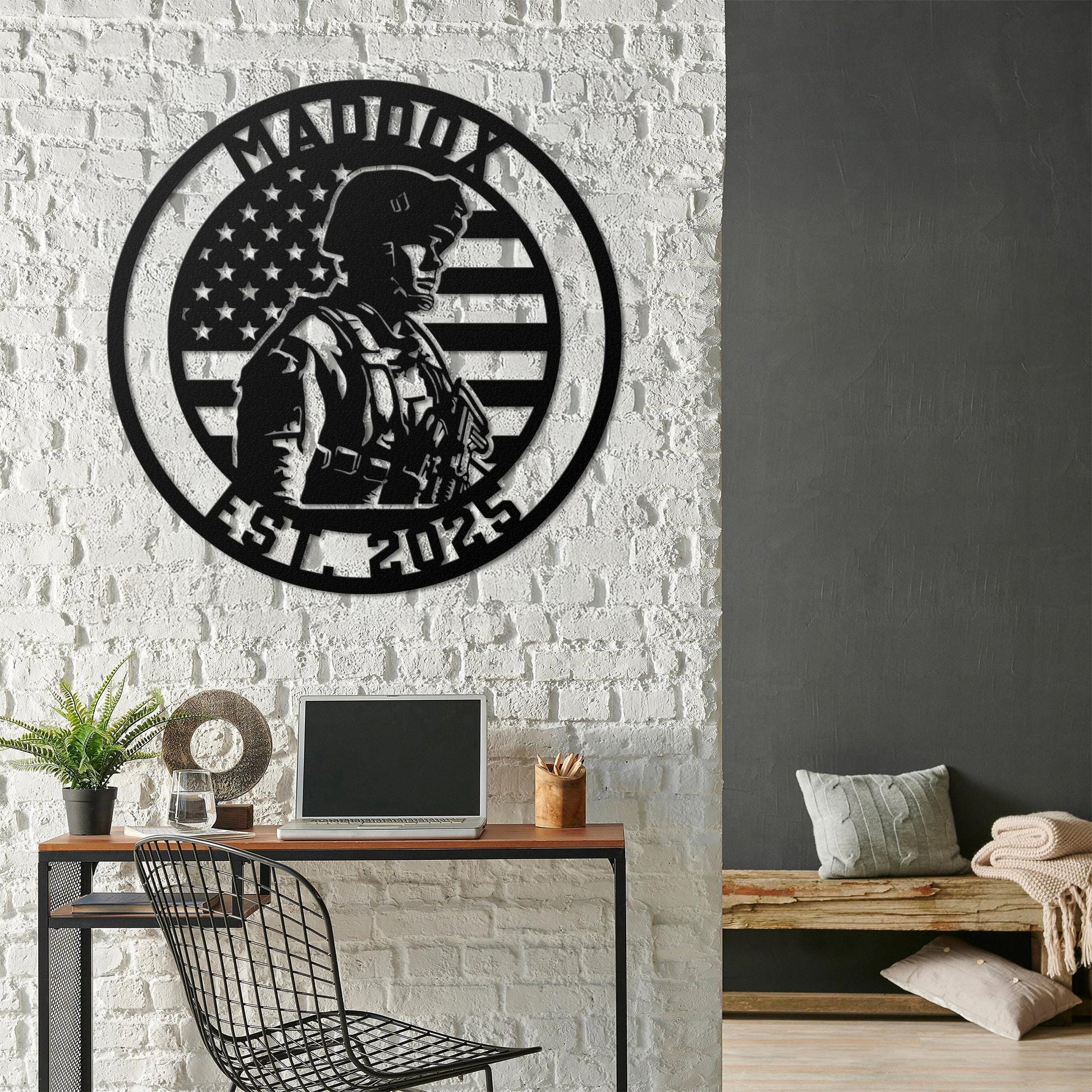 Personalized Business Logo Sign | Personalized Metal Home Wall Sign | Custom Steel Decor | Metal Logo Sign | Logo and Text Metal Wall Sign