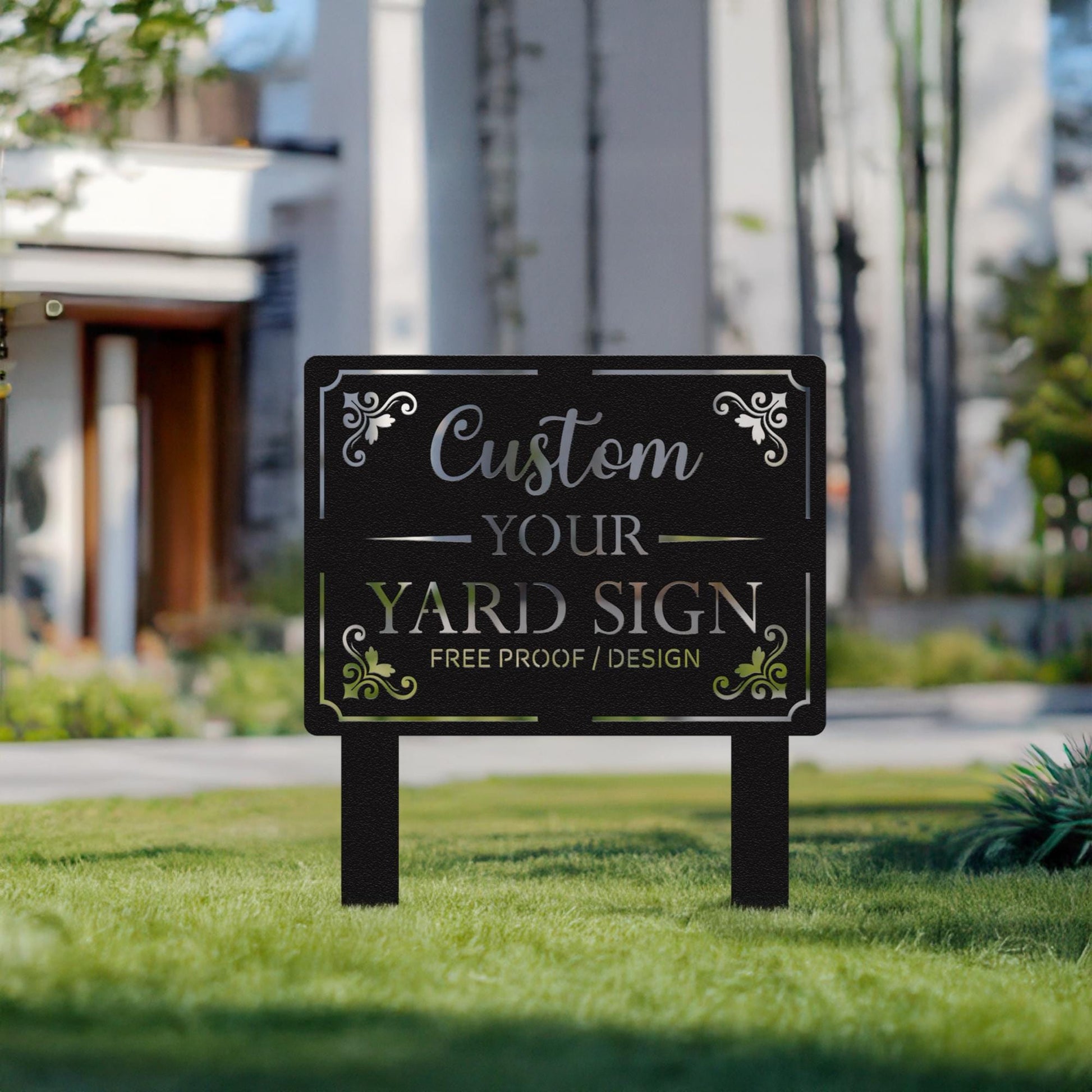 Custom Yard Sign with Stake, Personalized Metal Lawn Sign, Outdoor Metal Sign, Personalized Metal Lawn Marker, Yard Sign for Home