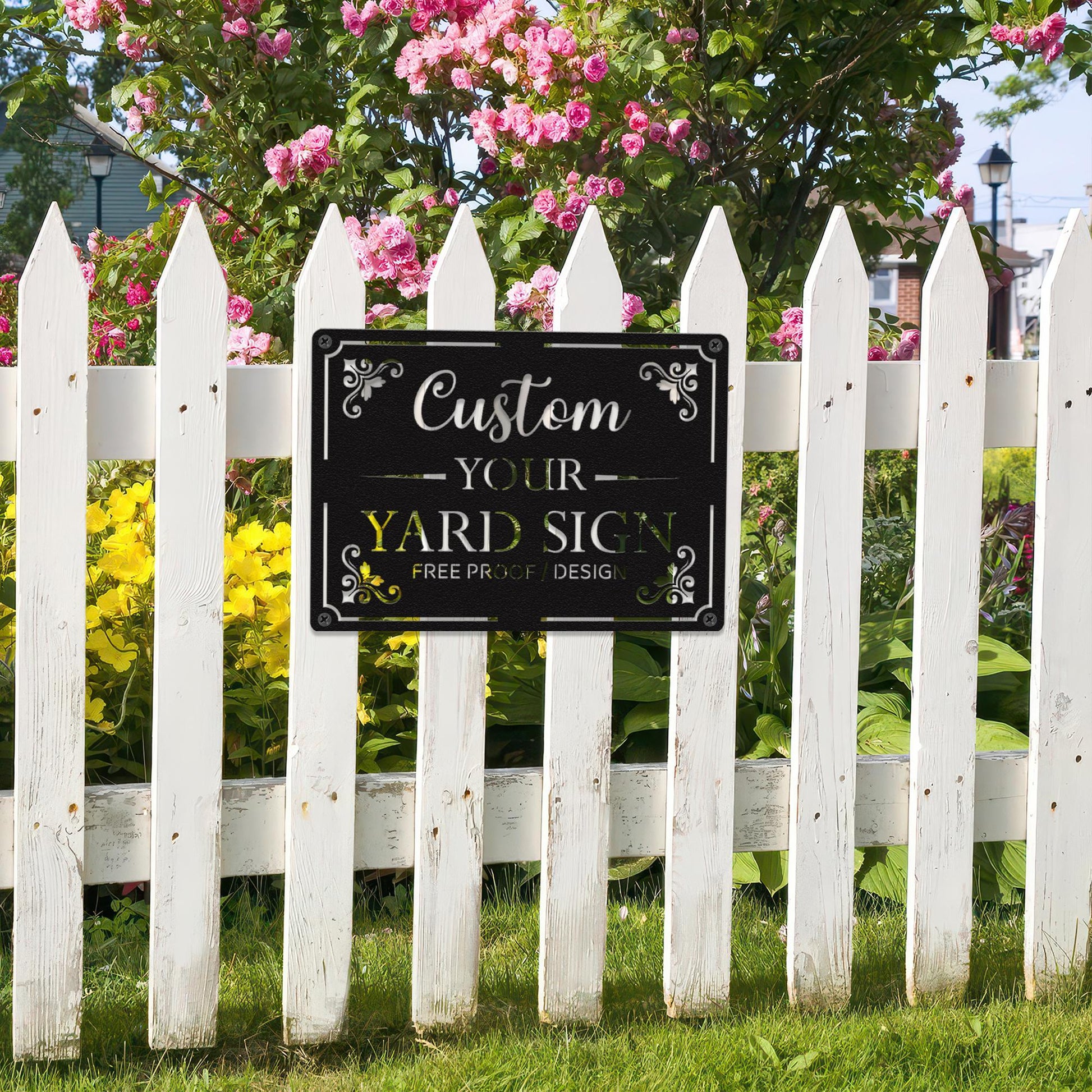 Custom Yard Sign with Stake, Personalized Metal Lawn Sign, Outdoor Metal Sign, Personalized Metal Lawn Marker, Yard Sign for Home