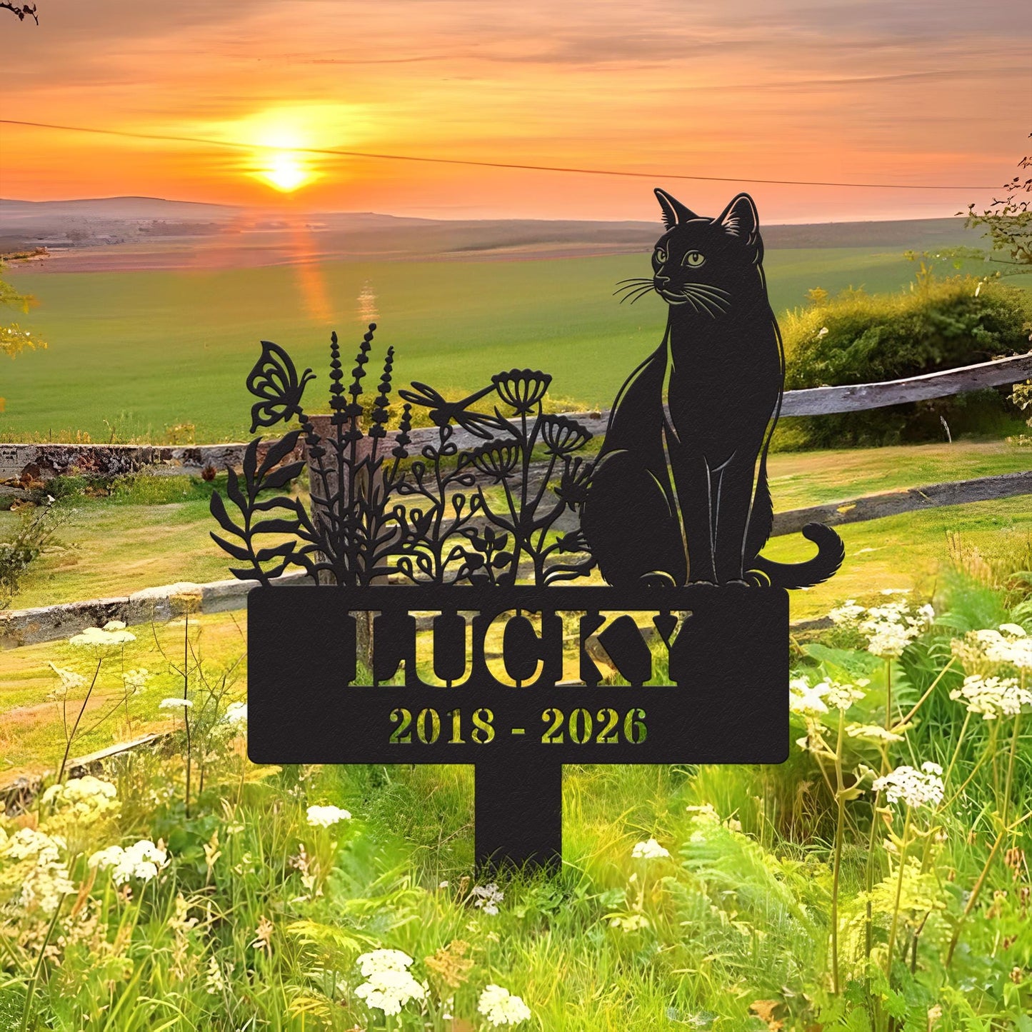 Personalized Pet Memorial for Cat - Custom Metal Sign