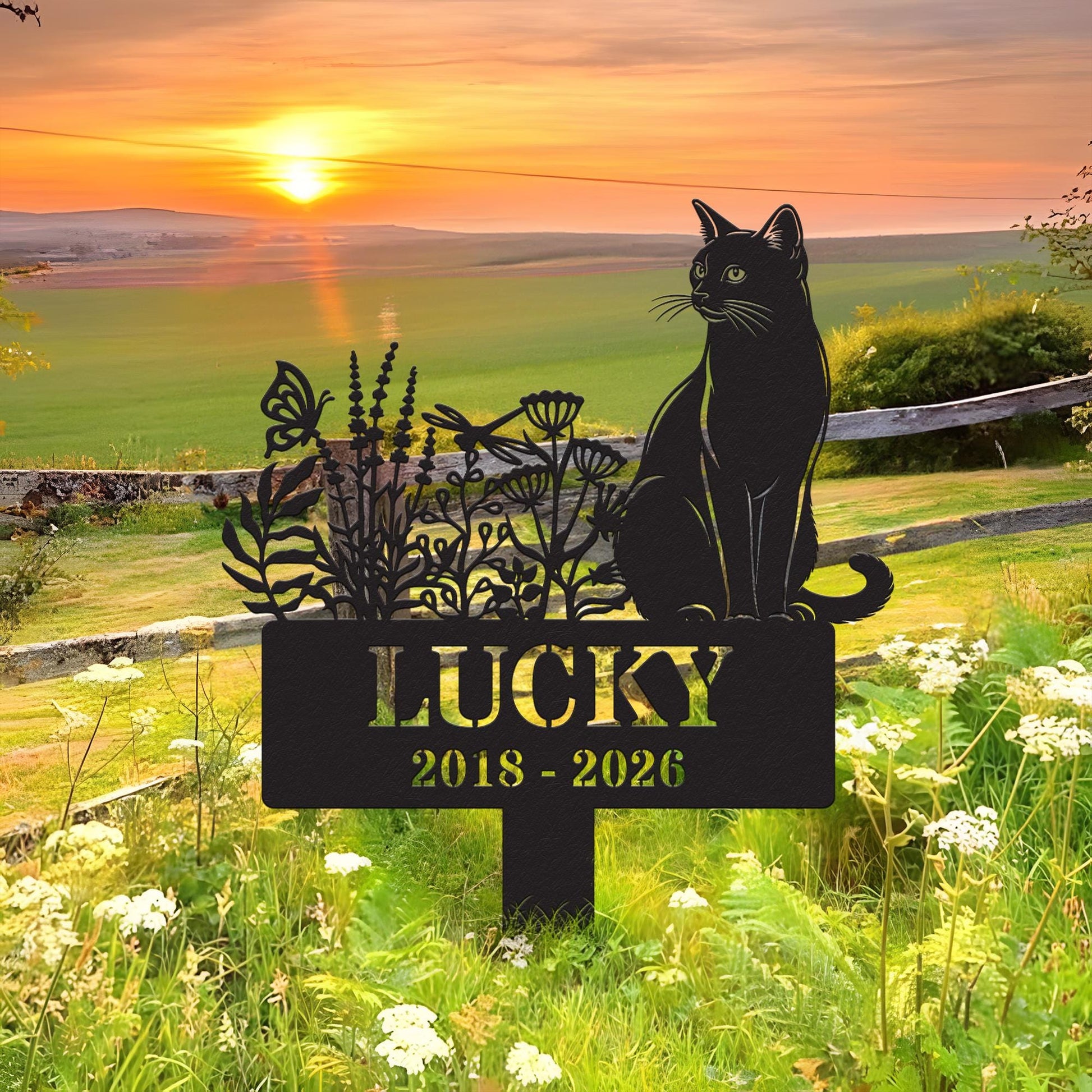 Personalized Pet Memorial for Cat - Custom Metal Sign