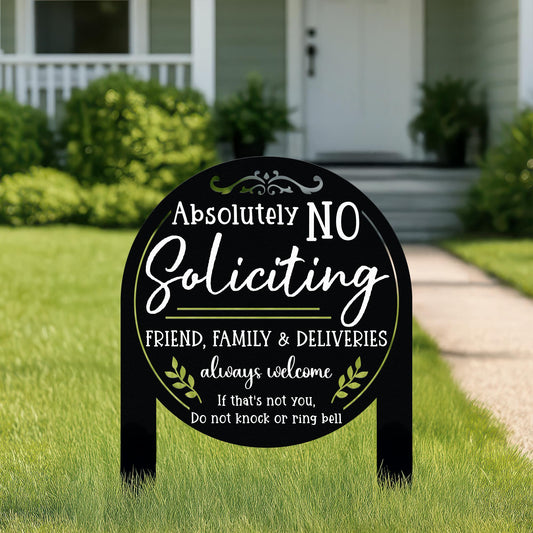 No Soliciting Yard Sign, Metal House Sign, No Soliciting Sign for Home Decor, Funny Metal Yard Stake, Outdoor Decoration, Housewarming Gifts