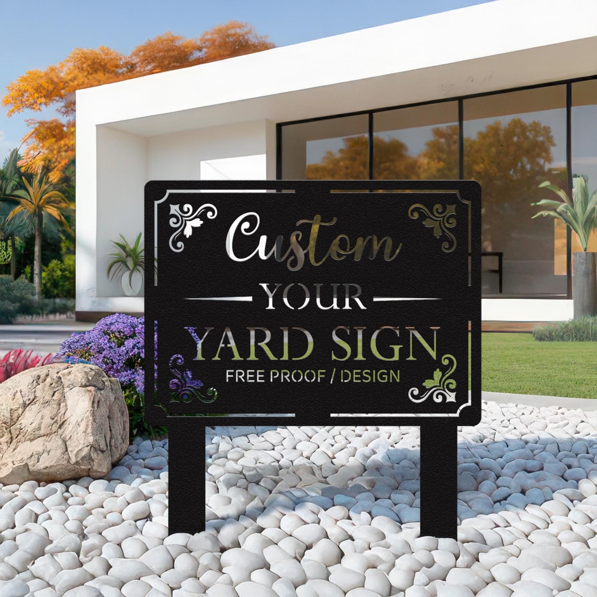 Custom Yard Sign with Stake, Personalized Metal Lawn Sign, Outdoor Metal Sign, Personalized Metal Lawn Marker, Yard Sign for Home
