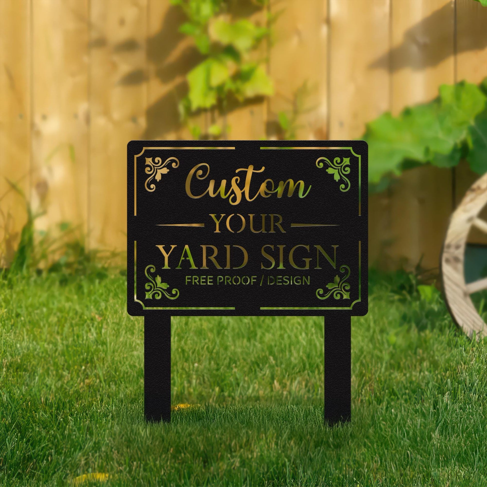 Custom Yard Sign with Stake, Personalized Metal Lawn Sign, Outdoor Metal Sign, Personalized Metal Lawn Marker, Yard Sign for Home