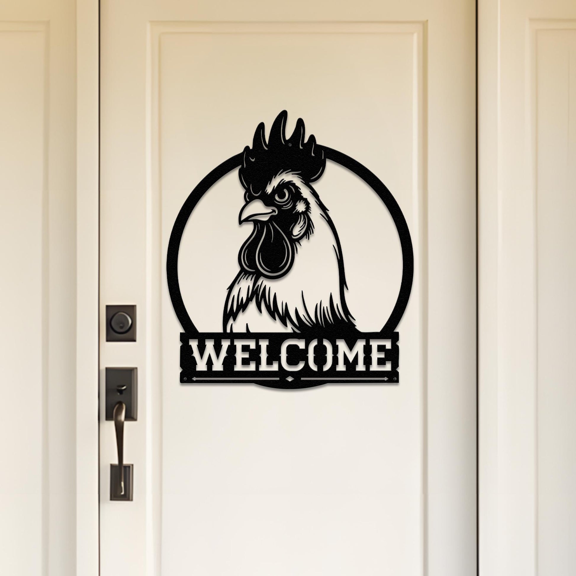 Custom Name Metal Sign – Welcome Chicken Coop Farm Decor