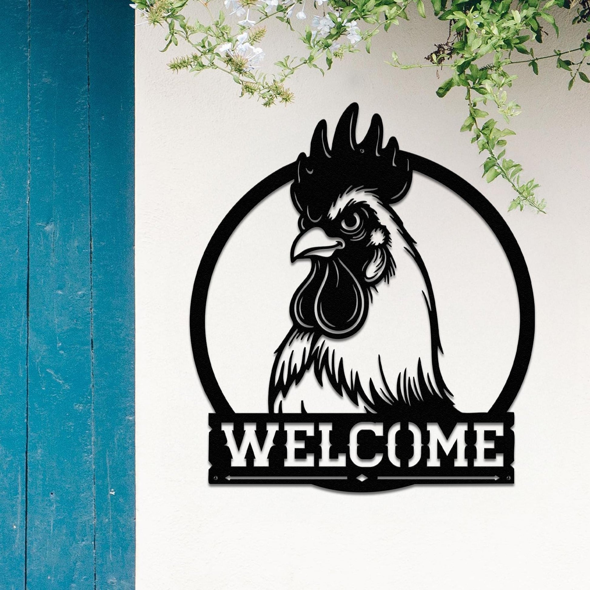 Custom Name Metal Sign – Welcome Chicken Coop Farm Decor