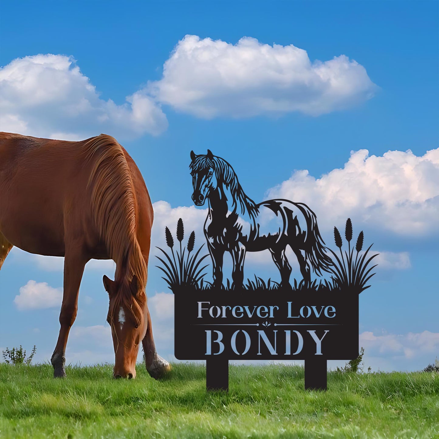 Custom Horse Memorial Yard Sign – Pet Remembrance Garden Stake