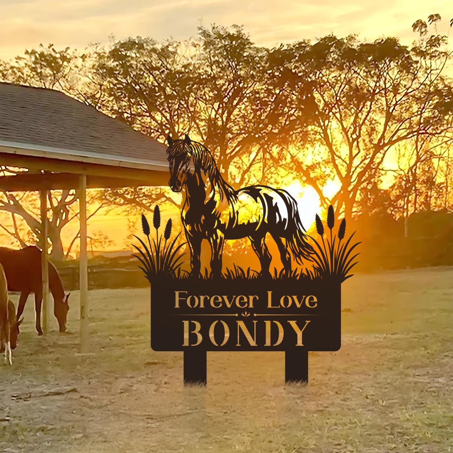 Custom Horse Memorial Yard Sign – Pet Remembrance Garden Stake