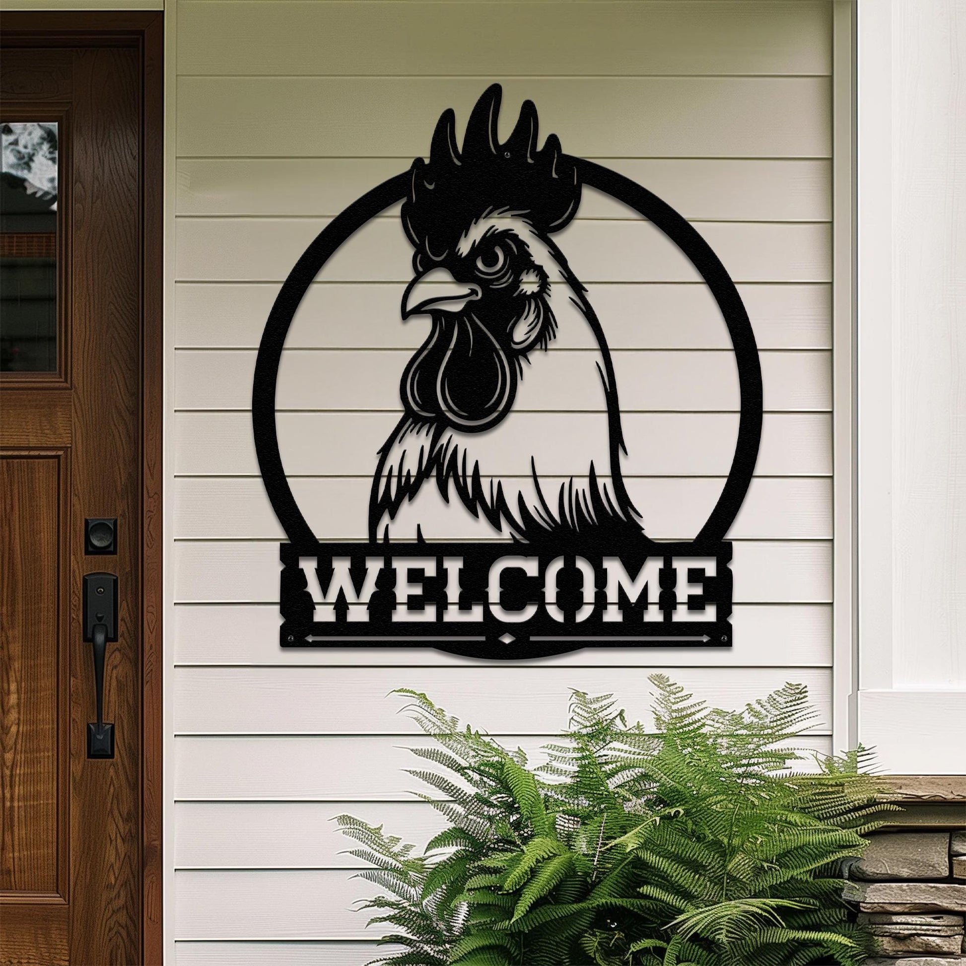 Custom Name Metal Sign – Welcome Chicken Coop Farm Decor