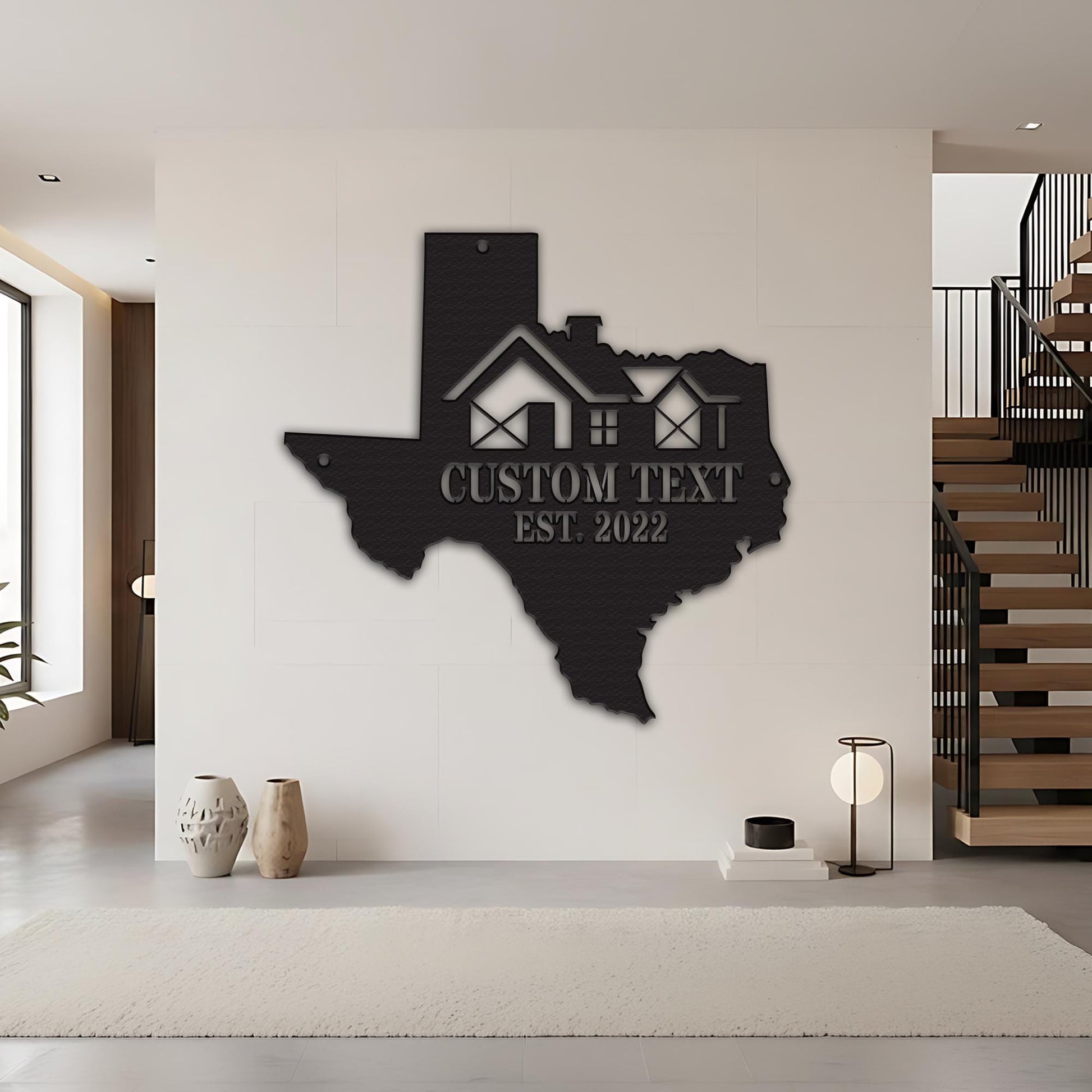 Personalized State Metal Sign – Custom Family Name Wall Art