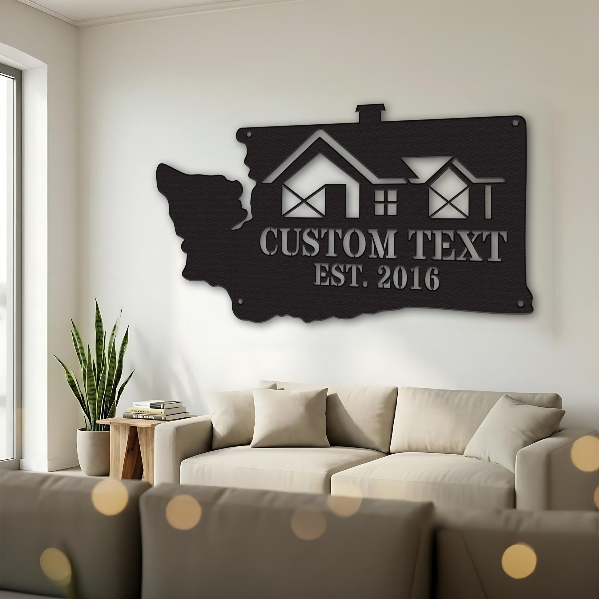 Personalized State Metal Sign – Custom Family Name Wall Art