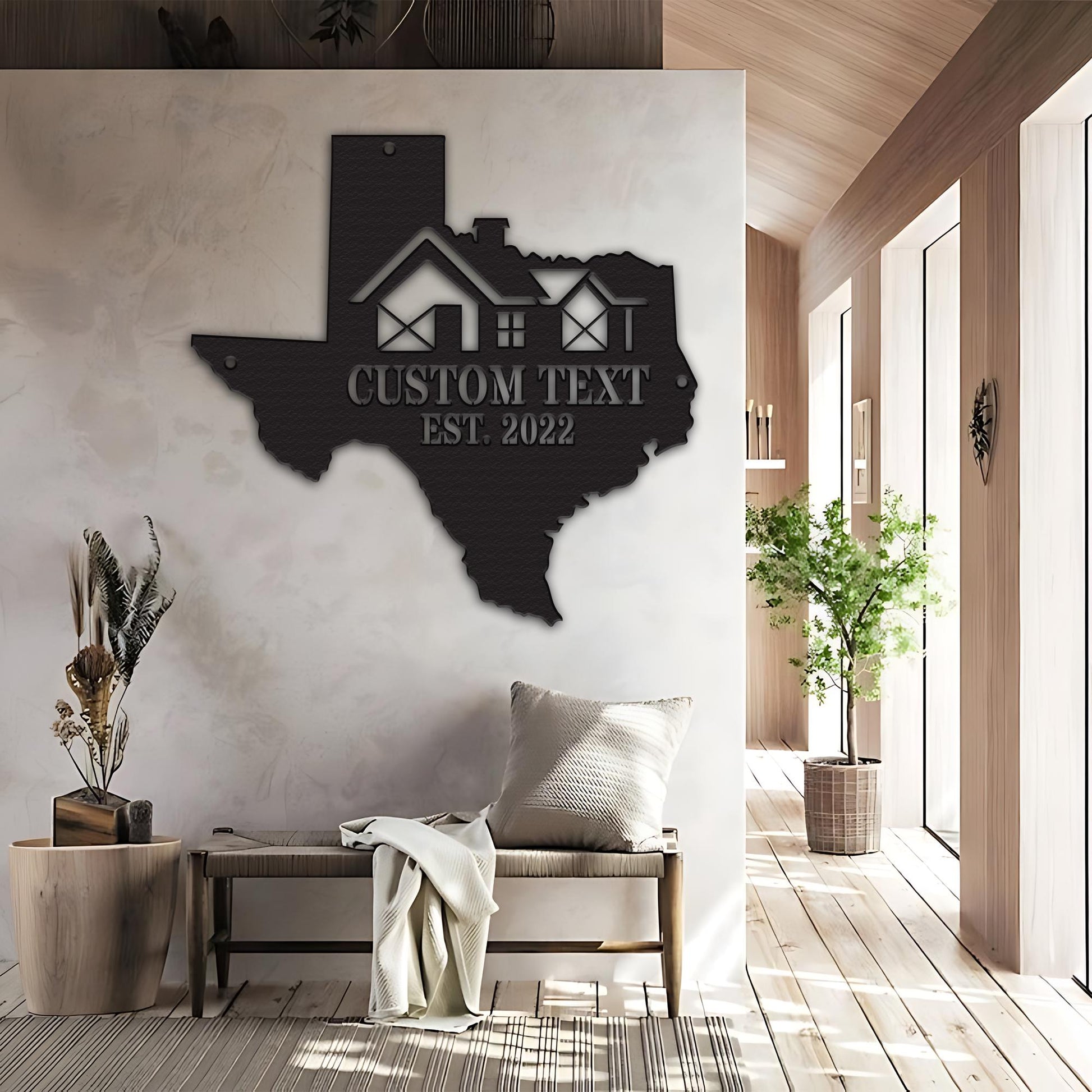 Personalized State Metal Sign – Custom Family Name Wall Art